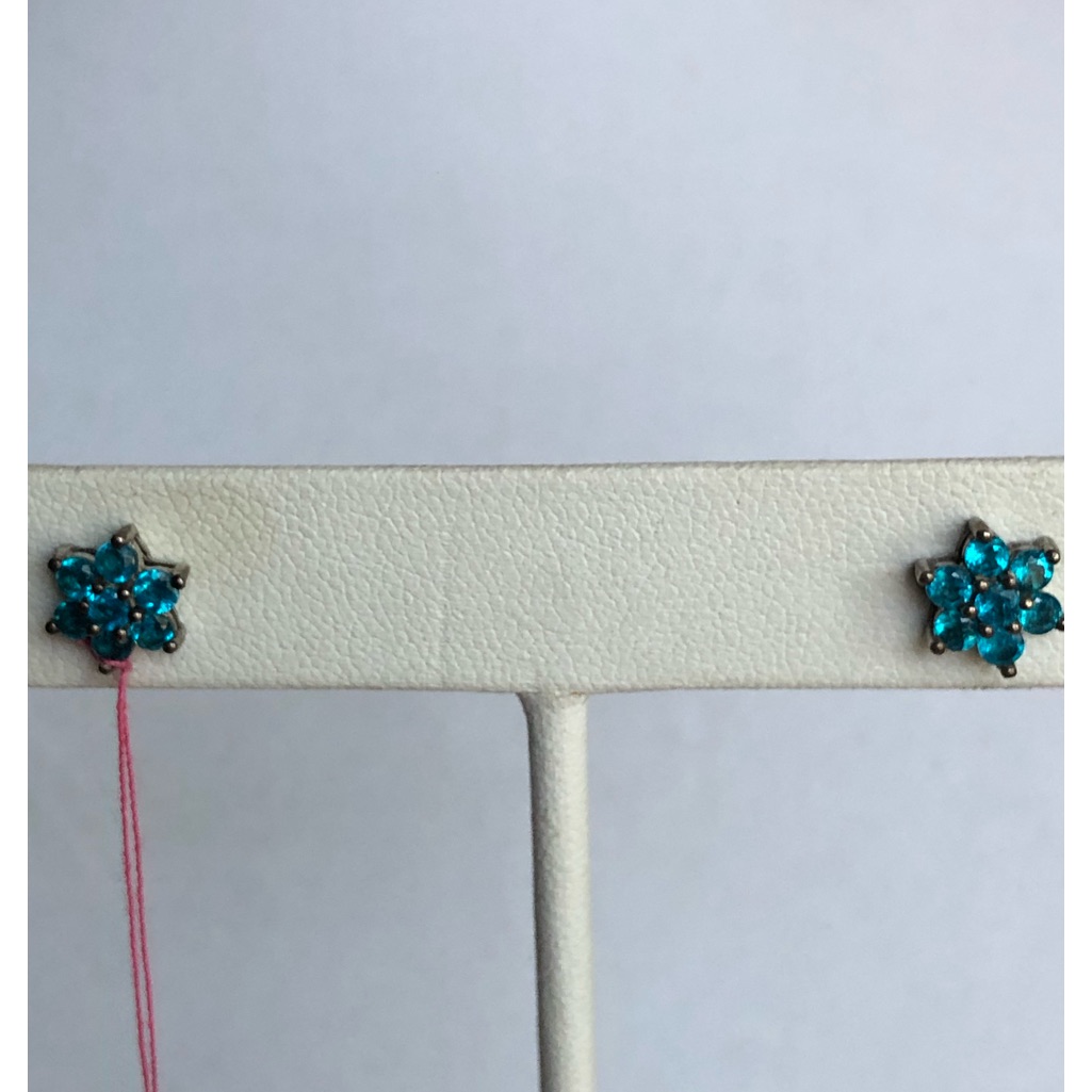 Rare Neon Apatite Gemstones In Platinum Over Sterling Silver Studs 89$